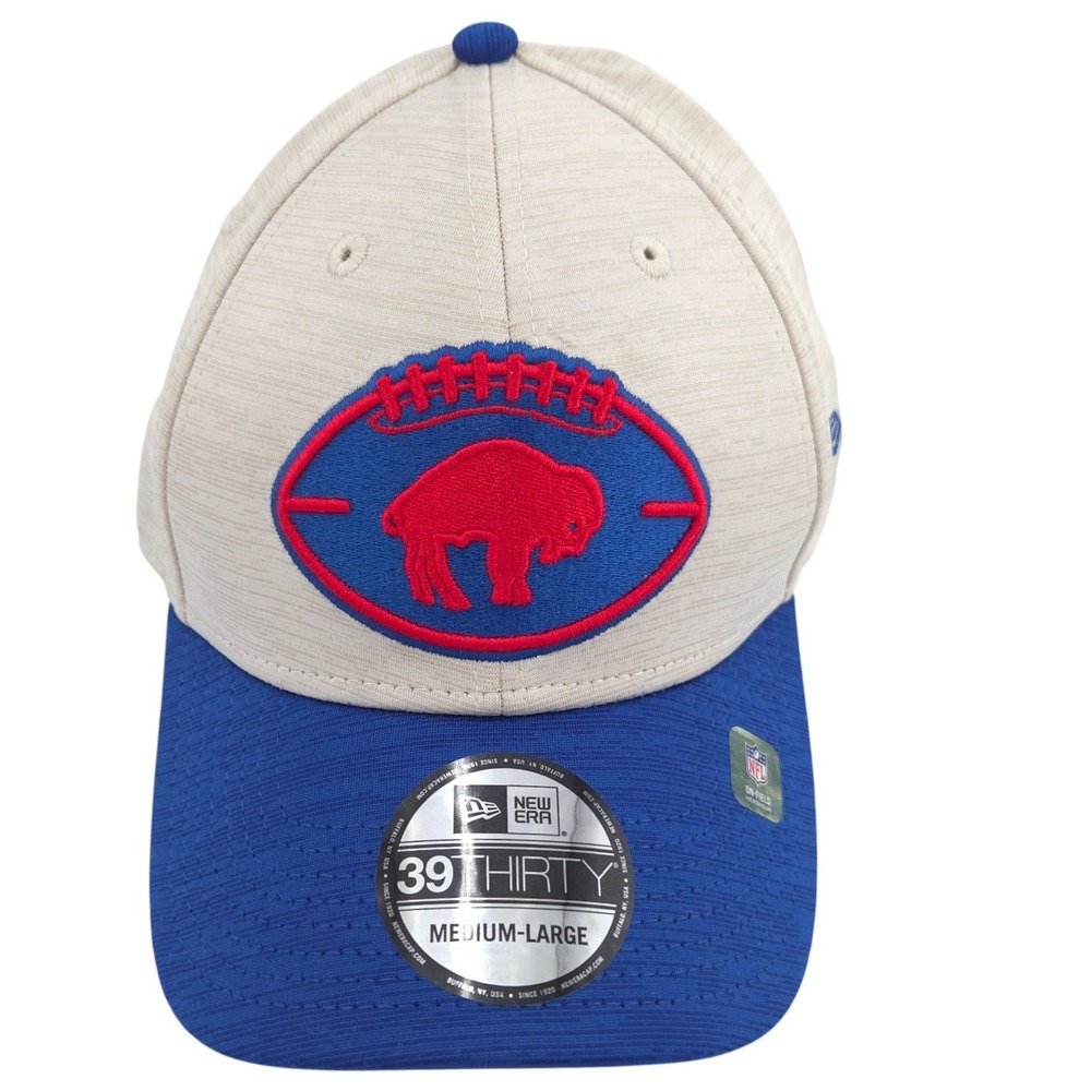 New Era Buffalo Bills Hat Sideline 39THIRTY Men M/L Blue Stone Flex Fit Cap NEW